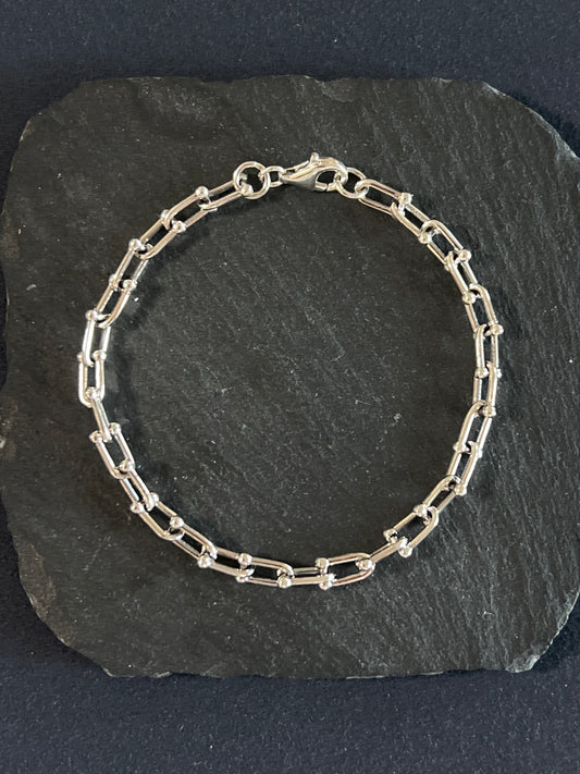 シルバー925 ブレスレット19cm 幅5mm