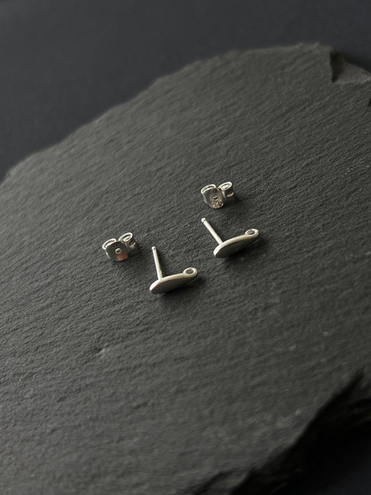 1ペア シルバー925 ポストピアスパーツ 11mm ヘッド8×2.5mm