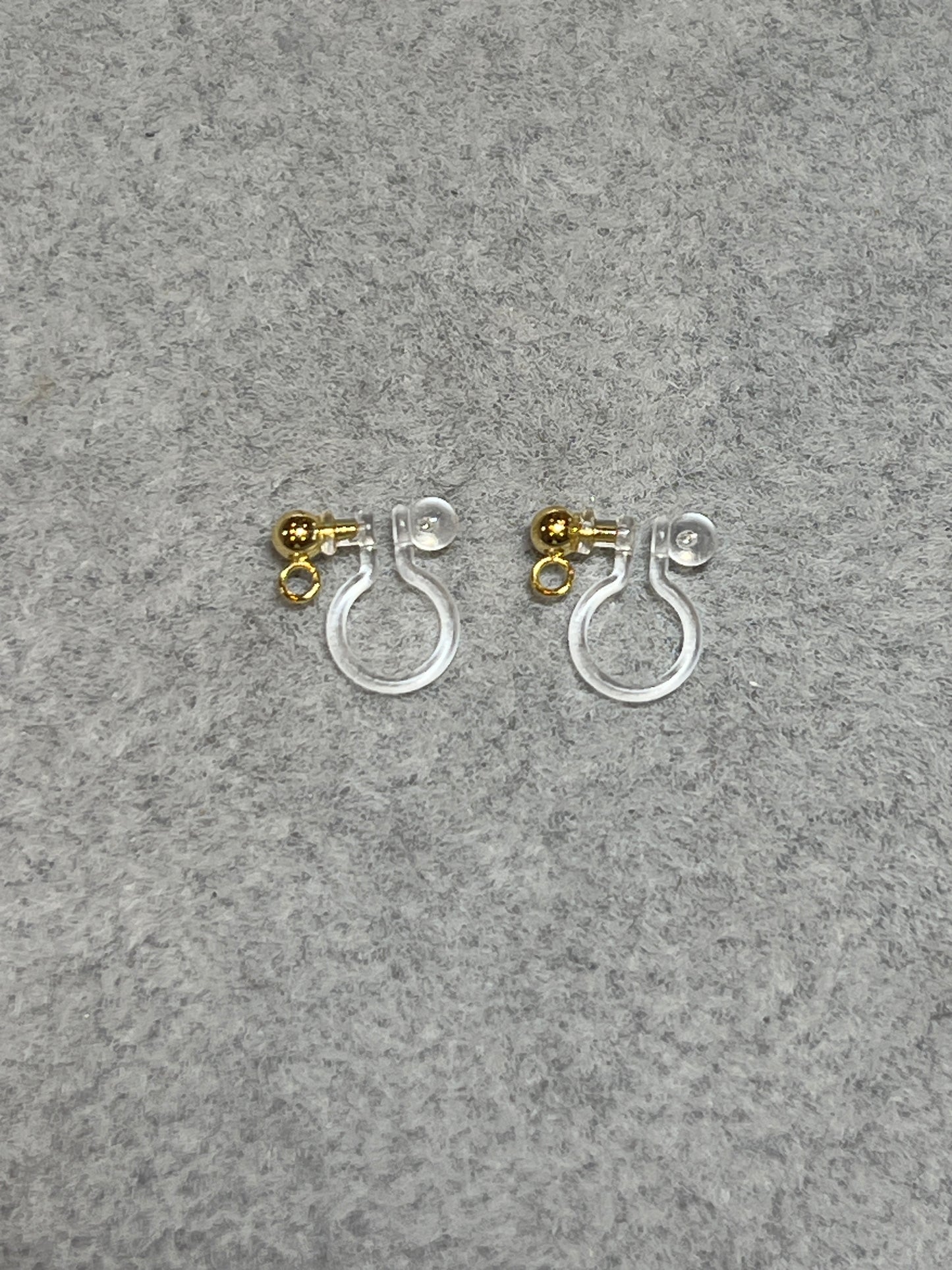 2個 樹脂イヤリングパーツ ステンレススチール ゴールド 11×10mm