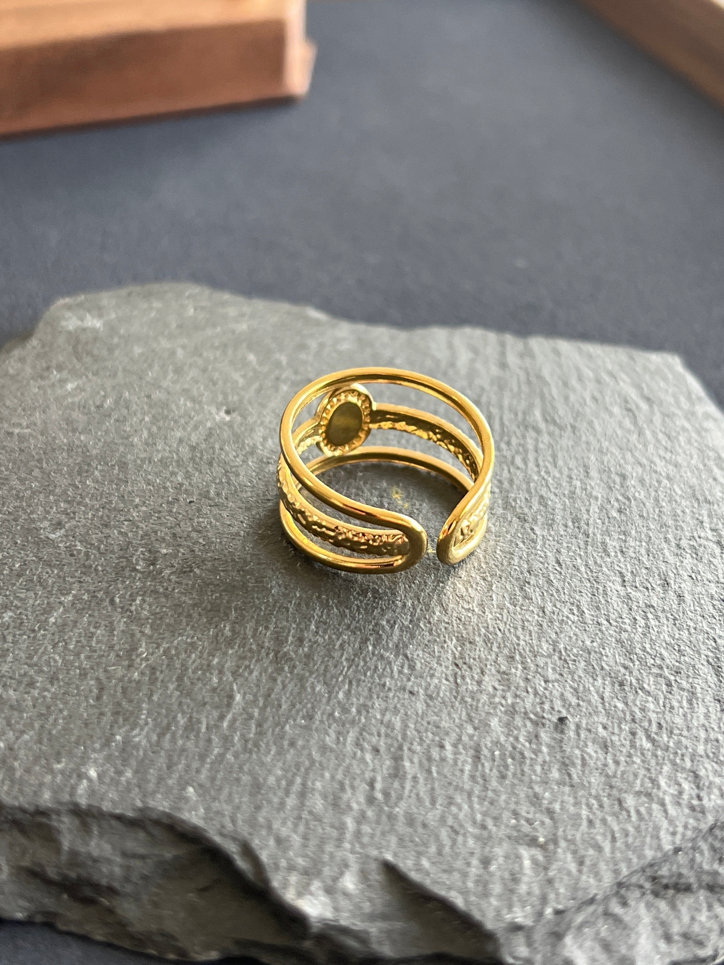 1個 リング空枠 ステンレススチール 皿6×4.5mm 約17号 調整可