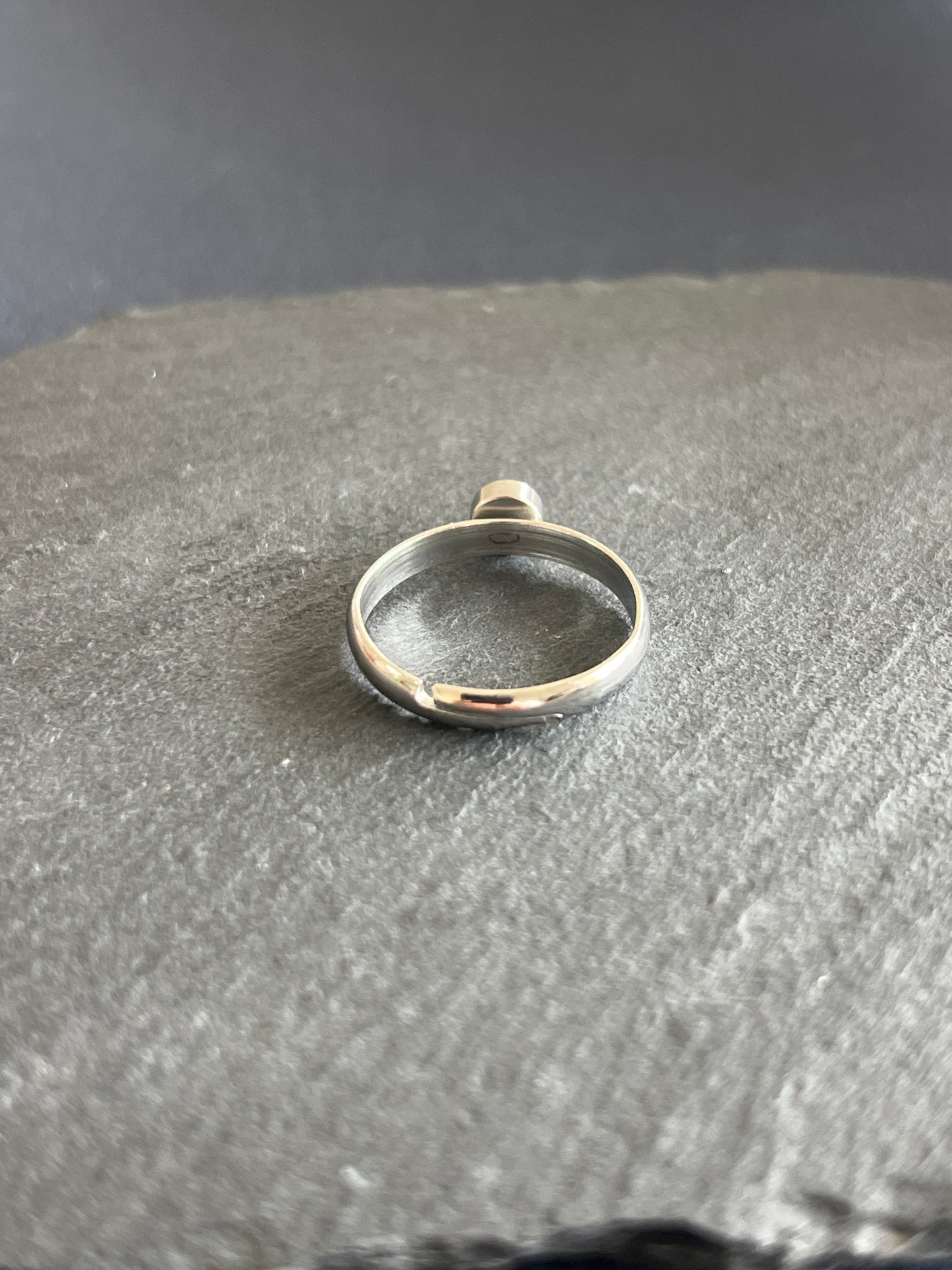 5個 リング空枠 ステンレススチール 皿4mm 約13号 調整可