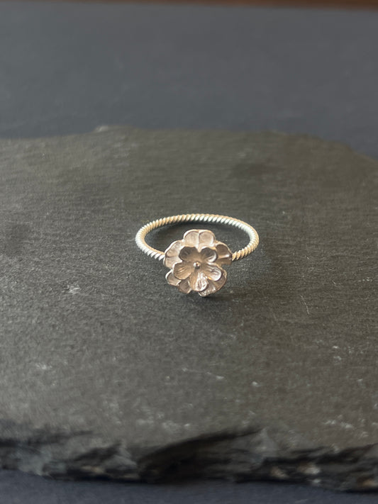シルバー925 リング 花 約11mm 腕1.2mm