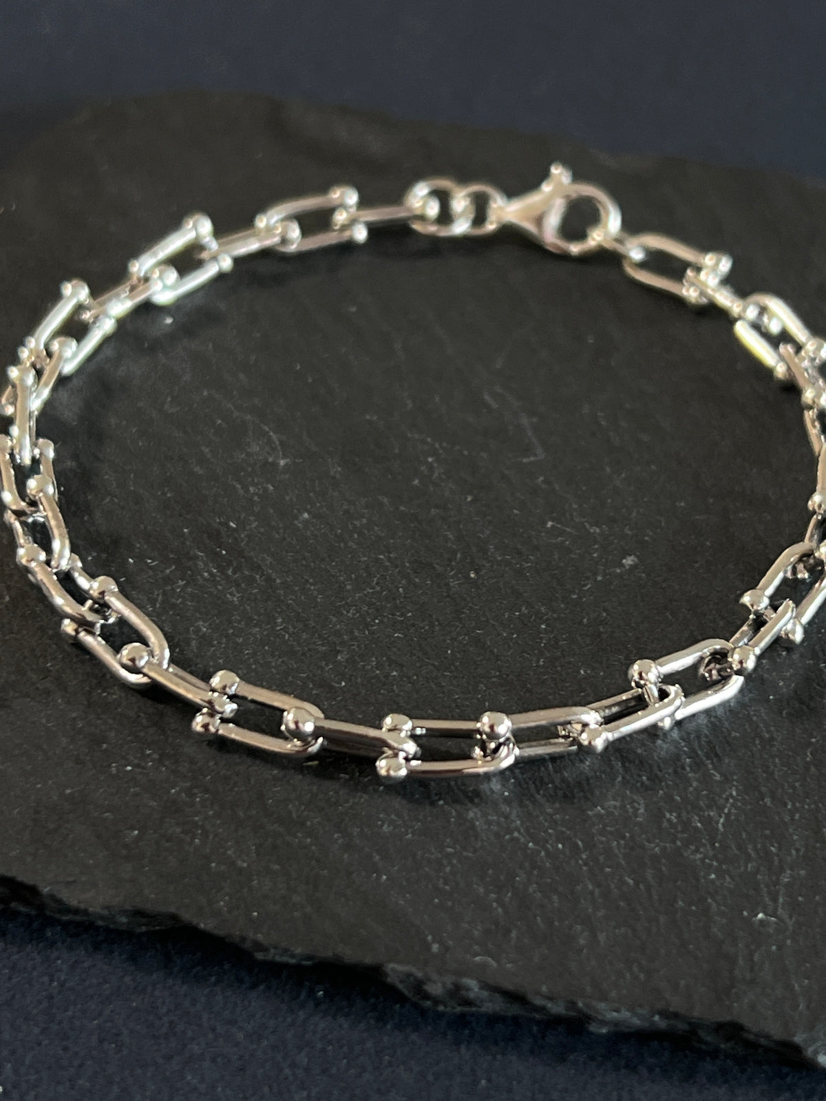 シルバー925 ブレスレット19cm 幅5mm