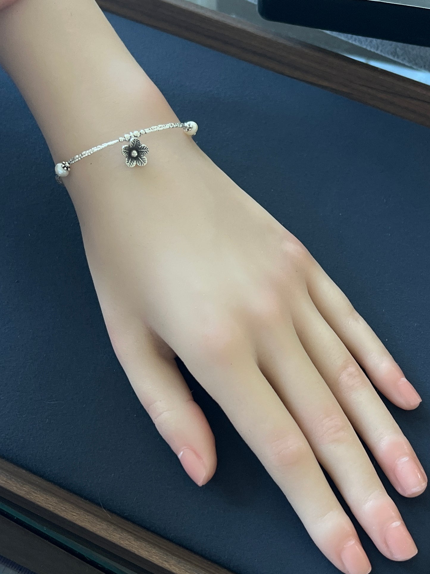 カレンシルバー ブレスレット 淡水パール 16.5cm+アジャスター2cm