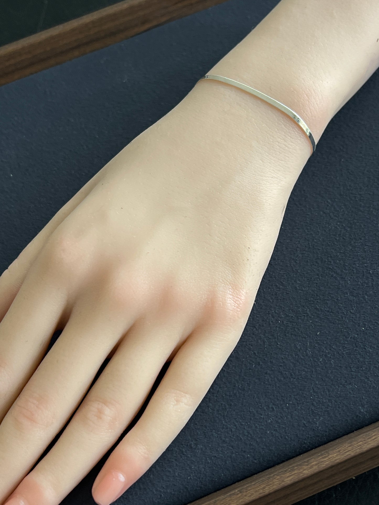 シルバー925 ブレスレット 19cm 幅2.1mm