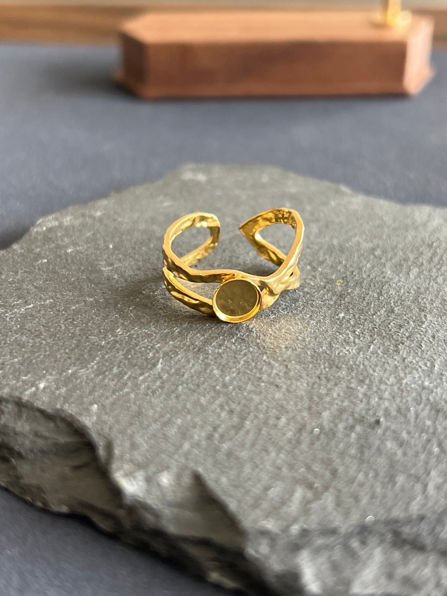 1個 リング空枠 ステンレススチール 皿6mm 約14号 調整可