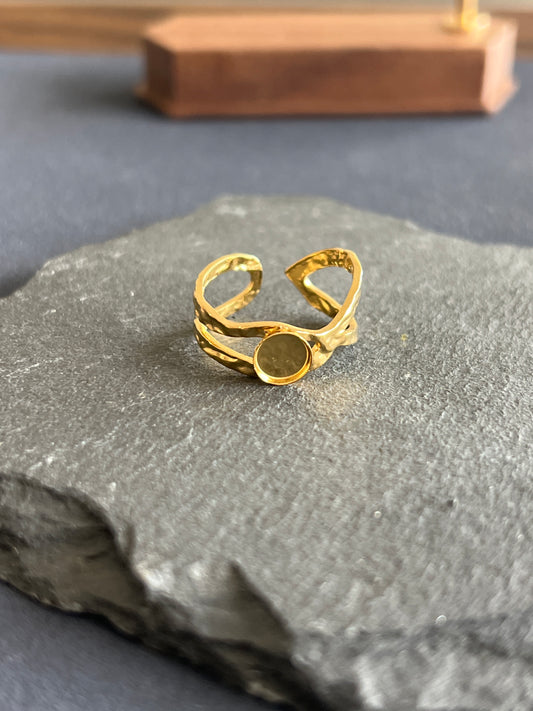 1個 リング空枠 ステンレススチール 皿6mm 約14号 調整可